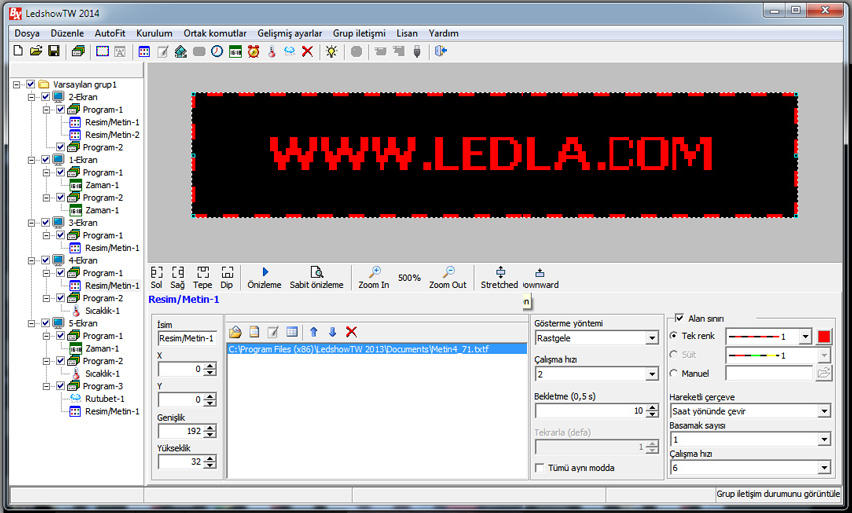 Интерфейс программы LedshowTW 2014
